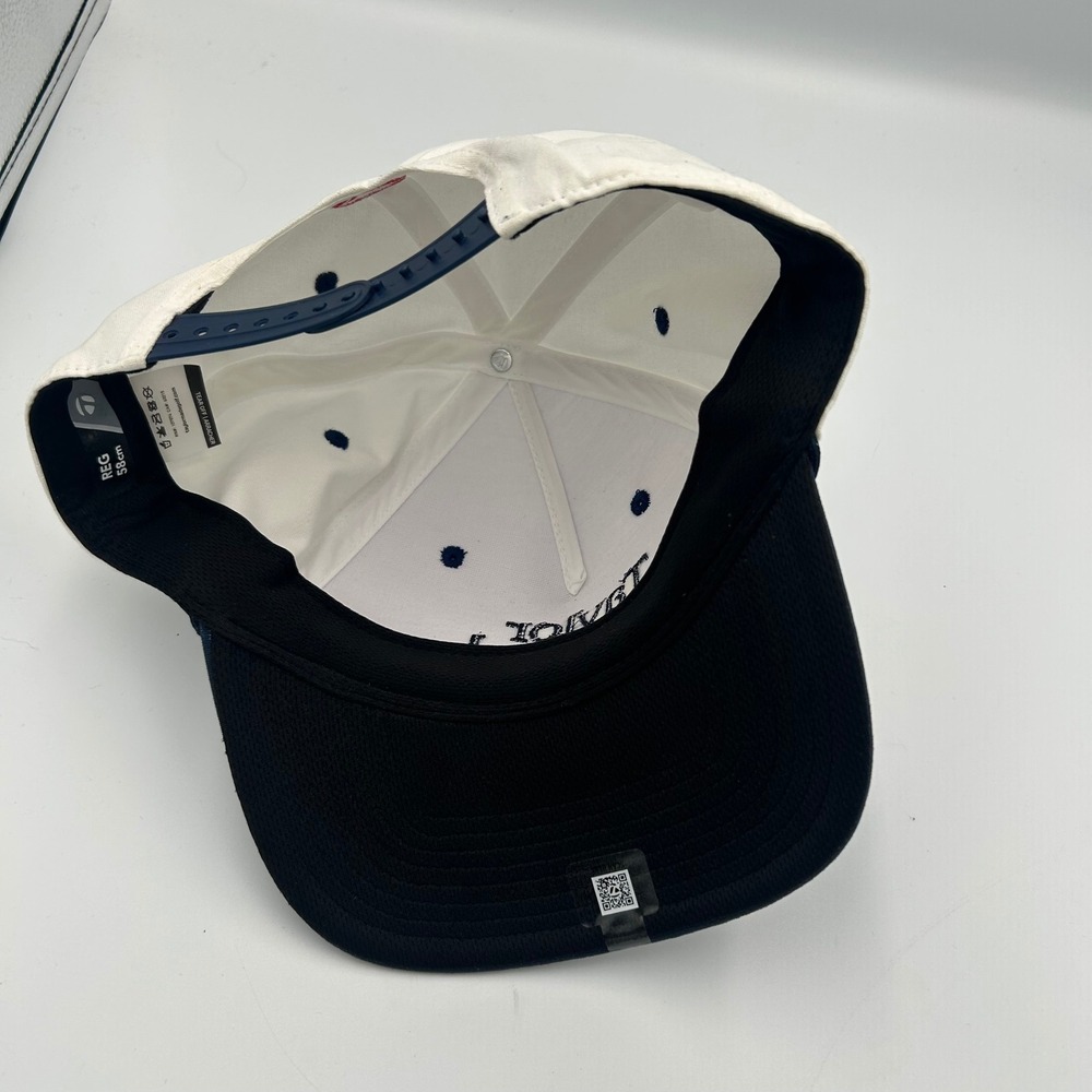 NWT TaylorMade Golf Hat Unisex 58cm White Navy Blue A-Frame Snapback Cap - Picture 5 of 7